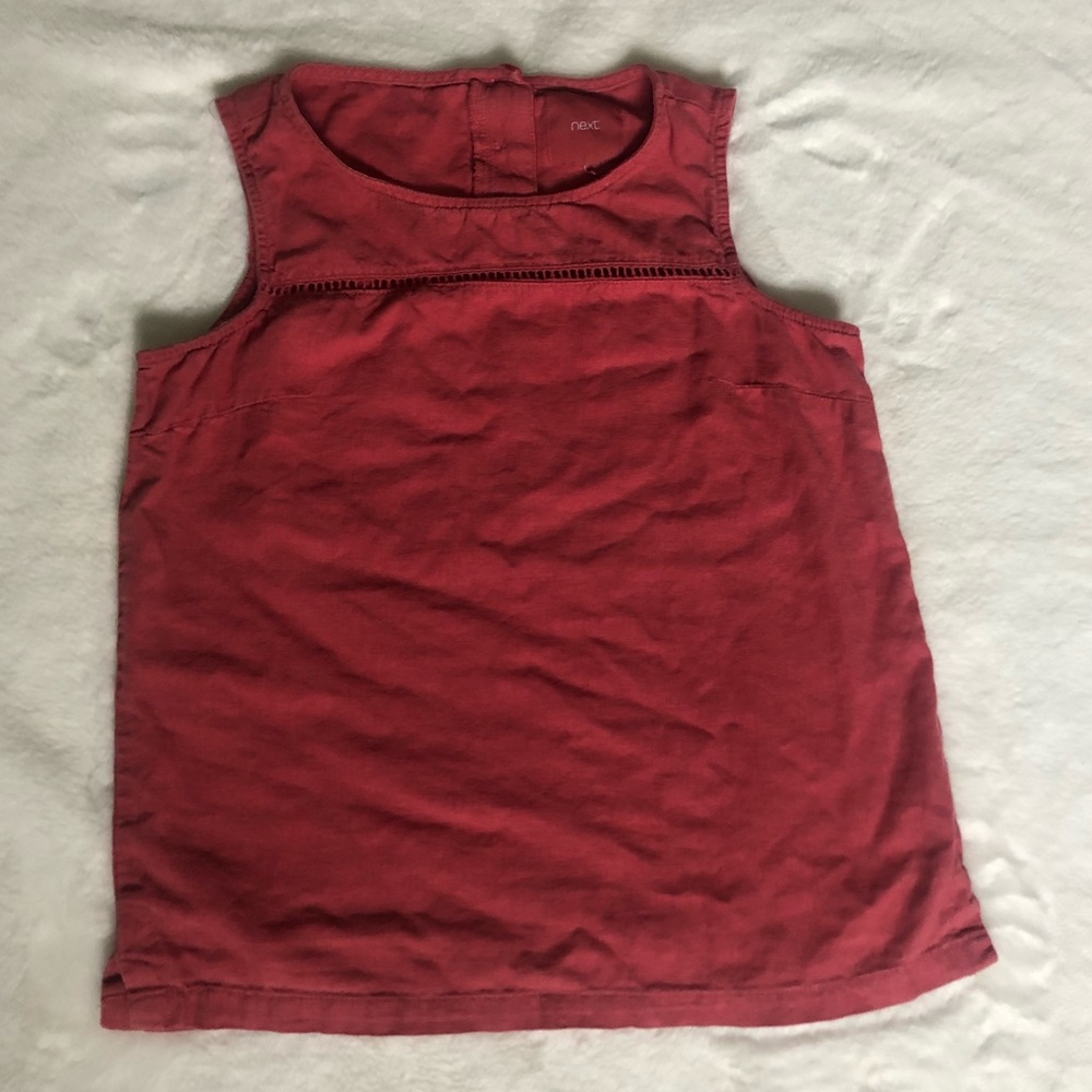 Coral Pink Linen Sleeveless Top